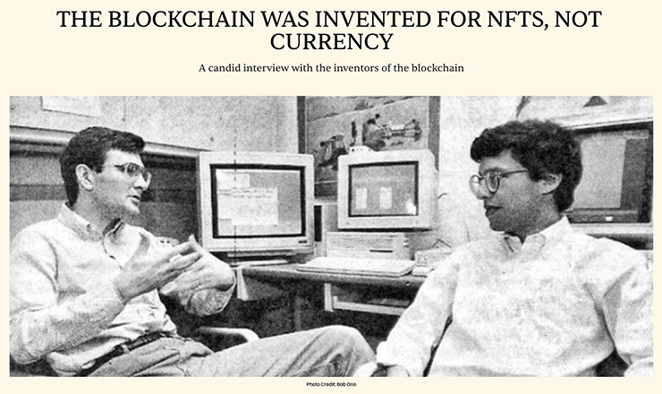 A candid interview with the inventors of the blockchain Photo Credit: Bob Ono